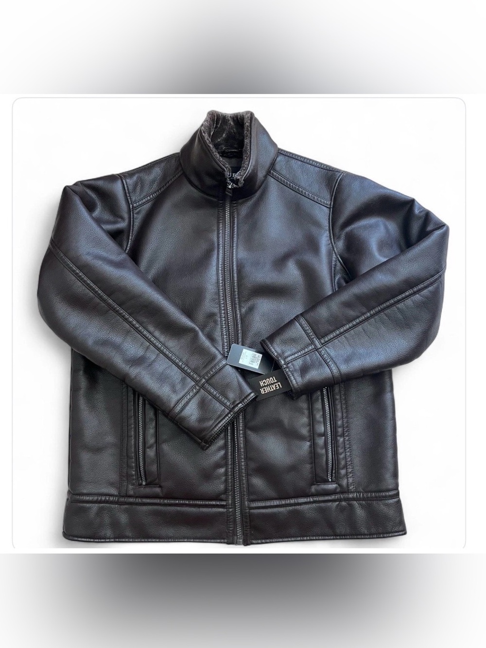 Guess Wilson’s Leather Men’s XLT Bomber Style Brown Jacket Faux Fur Lined NWT